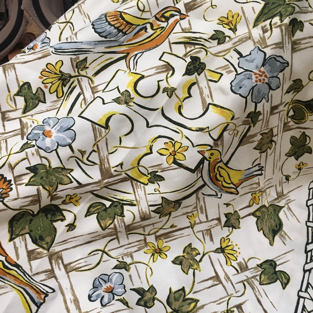 Tory Burch new silk scarf bird print green yellow